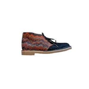 Clarks Bushacre 3 Chukka Boot Mens Size 7.5 Black Red Wool Suede Lace Aztec EU40